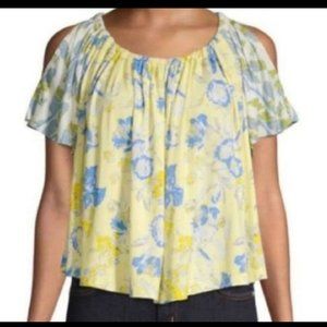 Free People  Lemon Floral Top